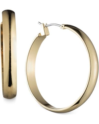 Anne Klein Gold-tone Wide Hoop Earrings - Metallic