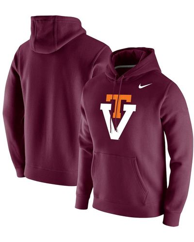 Nike Virginia Tech Hokies Vintage-like School Logo Pullover Hoodie - Purple