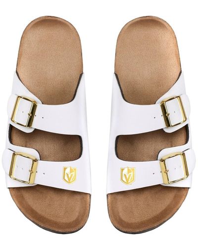 FOCO Vegas Golden Knights Double-buckle Sandals - White