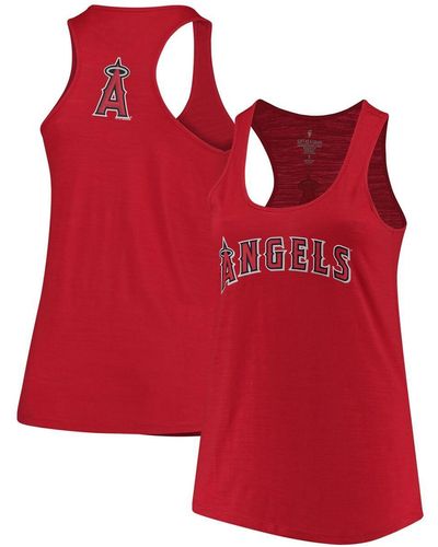 Soft As A Grape Los Angeles Angels Plus Size Swing For The Fences Racerback Tank Top - Red