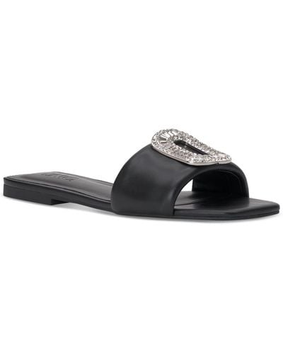 INC International Concepts Paden Flat Sandals - Black