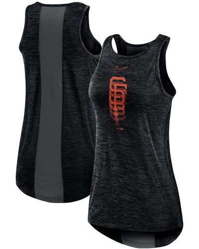 Nike San Francisco Giants Logo Fade High Neck Performance Tank Top - Black