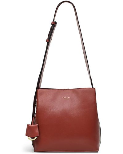 Radley Dukes Place Medium Pebble Leather Compartment Crossbody - Red