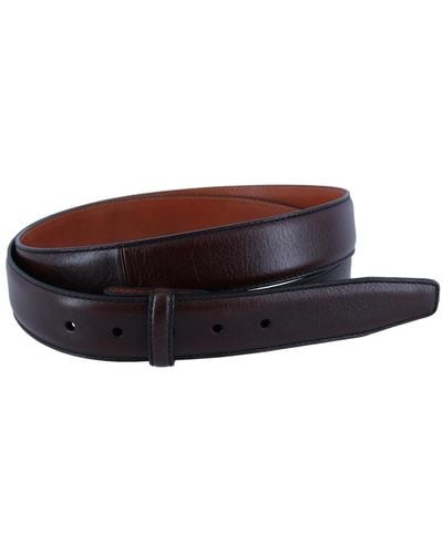 Trafalgar Feather Edge Pebble Leather Harness Belt Strap - Brown