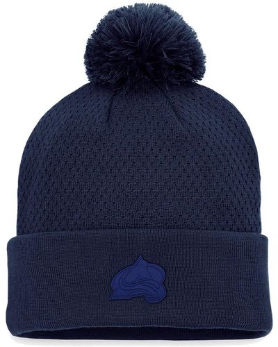 Fanatics Colorado Avalanche Authentic Pro Road Cuffed Knit Hat - Blue
