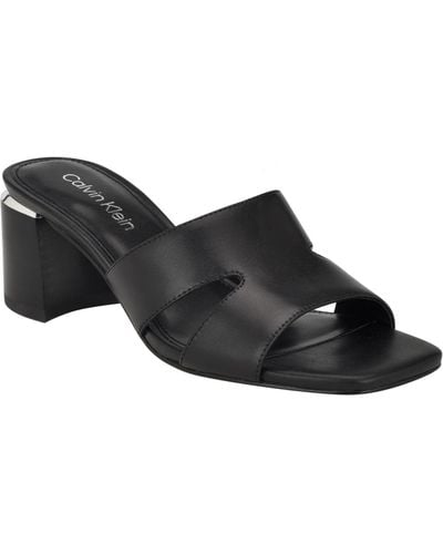 Calvin Klein Valery Block Heel Open-toe Dress Sandals - Black