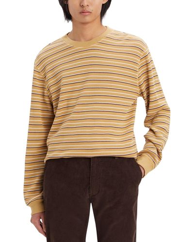 Levi's Waffle Knit Thermal Long Sleeve T-shirt - Natural