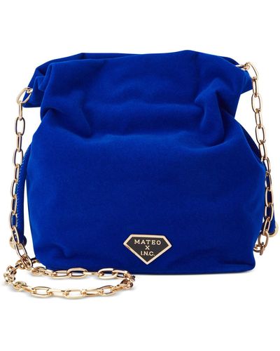 INC International Concepts Mateo For Inc Velvet Bucket Bag, Created For Macy's - Blue
