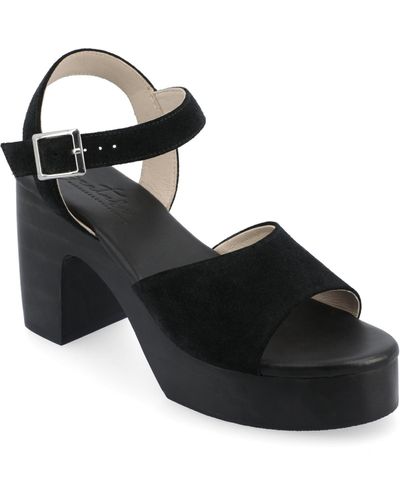 Journee Signature Katana Platform Sandals - Black