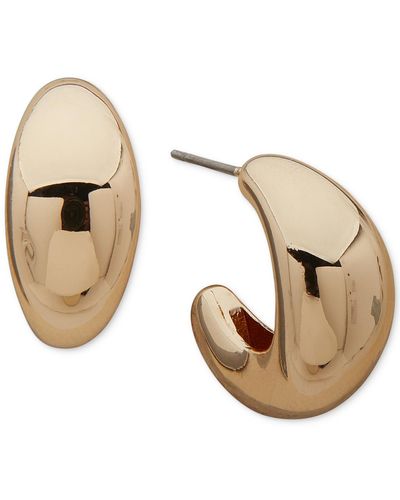 DKNY Tone Extra-small Puffy C-hoop Earrings - Natural