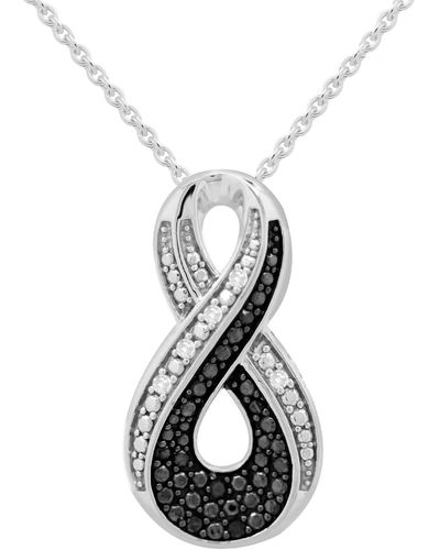Macy's Black & White Diamond Infinity 18" Pendant Necklace (1/6 Ct. T.w.