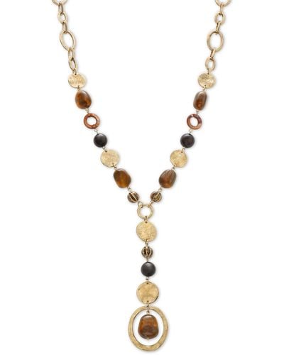 Style & Co. Mixed Stone Long Lariat Necklace - Metallic