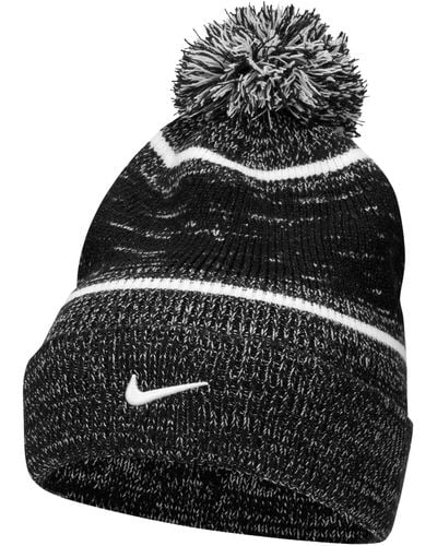 Nike Peak Cuffed Removable Pom Beanie - Black