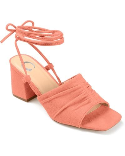 Journee Collection Felisity Ruched Sandals - Pink