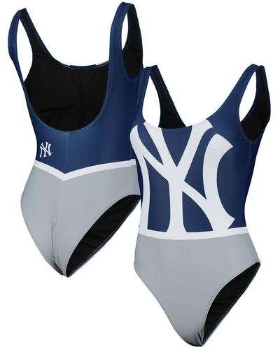 FOCO New York Yankees Team One-piece Bathing Suit - Blue