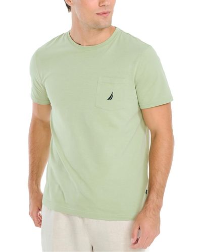 Nautica Classic-fit Solid Crew Neck Pocket T-shirt - Green
