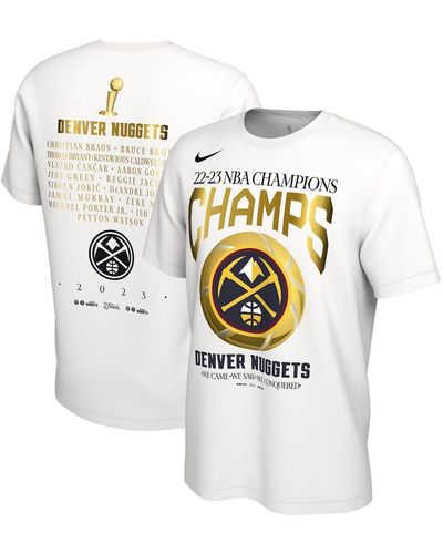 Nike Denver nuggets 2023 Nba Finals Champions Big And Tall Celebration Roster T-shirt - White