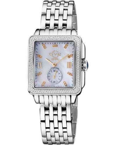 Gevril Bari Tortoise Swiss Quartz Diamond Accents -tone Stainless Steel Bracelet Watch 34mm X 30mm - Metallic