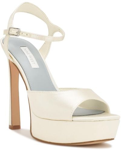 Nine West Legacy Bridal Platform Stiletto Dress Sandals - White