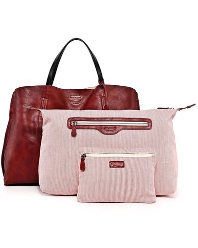 Old Trend Genuine Leather Forest Island Tote Bag - Pink