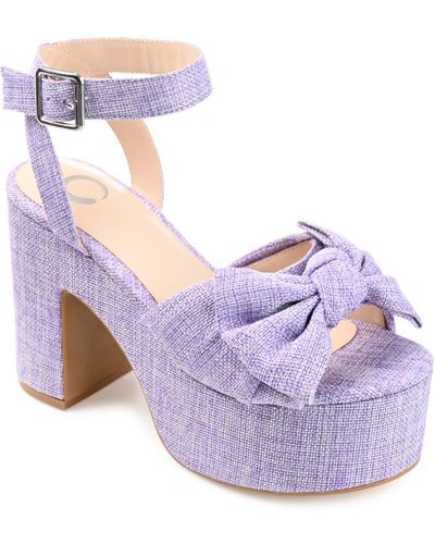 Journee Collection Zenni Platform Bow Sandals - Purple