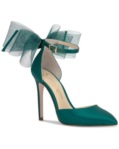 Jessica Simpson Phindies Bow Ankle-strap Pumps - Green