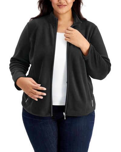 Karen Scott Plus Size Zeroproof Jacket - Black