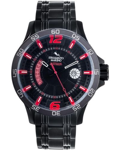 Strumento Marino Hurricane Black Ion-plated Stainless Steel Bracelet Watch 46mm