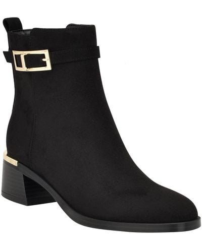 Calvin Klein Jallis Block Heel Dress Booties - Black
