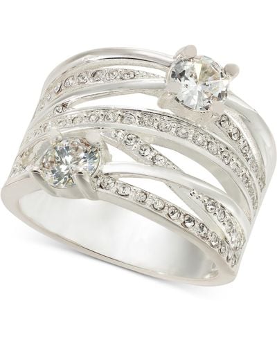 Charter Club Tone Pave & Cubic Zirconia Multi-row Ring - White