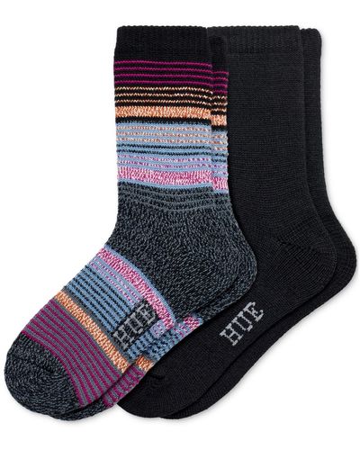 Hue 2-pk. Patterned Boot Socks - Gray