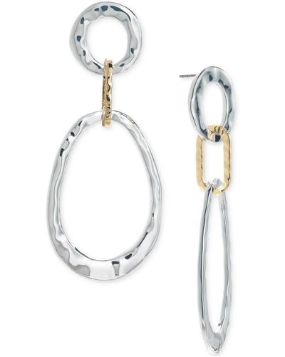 Style & Co. Two-tone Organic Link Drop Earrings - White