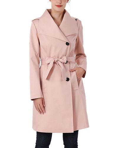 Kimi + Kai Kimi + Kai Elsa Water-resistant Hooded Trench Coat - Pink