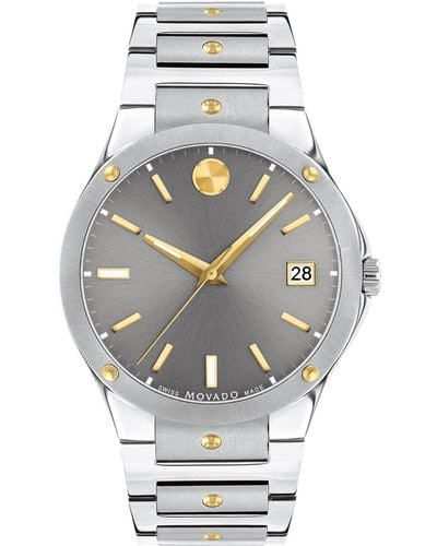 Movado Swiss Se Gold Pvd & Stainless Steel Bracelet Watch 41mm - Gray