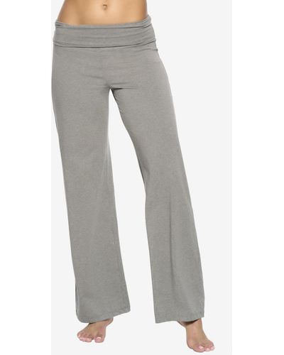 Felina Naturally Soft Wide Leg Roll Over Pant - Gray
