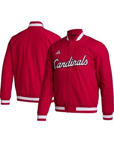 adidas Louisville Cardinals Baseball Coaches Full-snap Jacket - Red