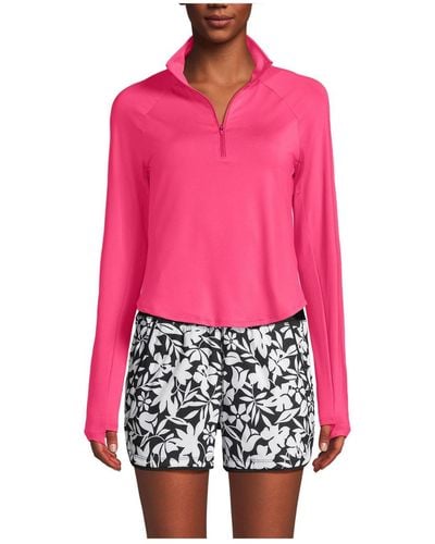 Lands' End Long Sleeve Rash Guard Cover-up Upf 50 - Pink