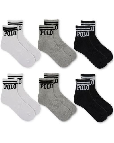 Polo Ralph Lauren Classic Sports Double Bar Ankle Socks - Black