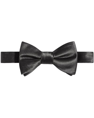 Tayion Collection & Gold Solid Bow Tie - Black
