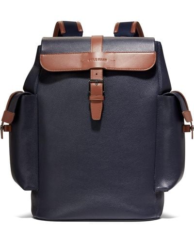Cole Haan Triboro Large Leather Rucksack Bag - Blue