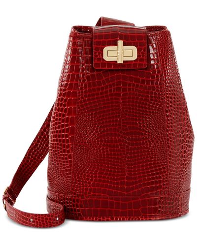 Brahmin Maddie Glissandro Embossed Leather Backpack - Red