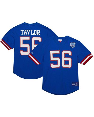 Mitchell & Ness Lawrence Taylor New York Giants Retired Player Name And Number Mesh Top - Blue