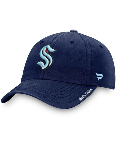 Fanatics Seattle Kraken Primary Logo Adjustable Hat - Blue