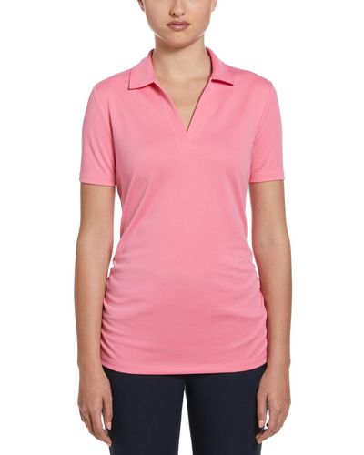 PGA TOUR Airflux Short Sleeve Golf Polo Shirt - Pink