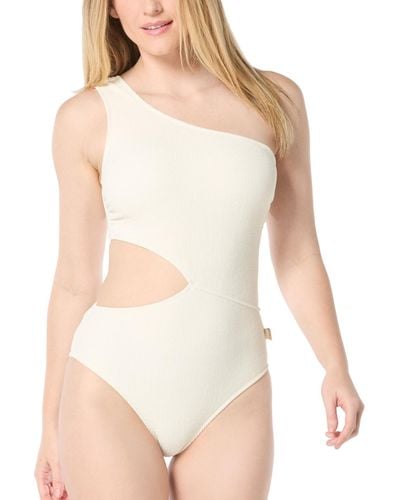 Michael Kors Michael One-shoulder Side-cutout Swimsuit - White