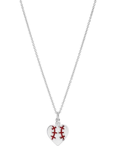 AVA NADRI Tone Pave Baseball Heart Pendant Necklace - Metallic