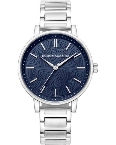 BCBGMAXAZRIA Classic -tone Stainless Steel Bracelet Watch 38mm - Blue