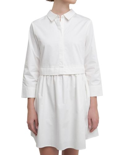 English Factory Shirt Mini Dress - White