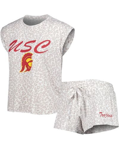 Concepts Sport Usc Trojans Montana T-shirt And Shorts Sleep Set - White