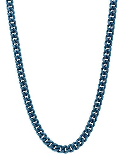 Black Jack Jewelry Miami Cuban Link 24" Chain Necklace - Blue
